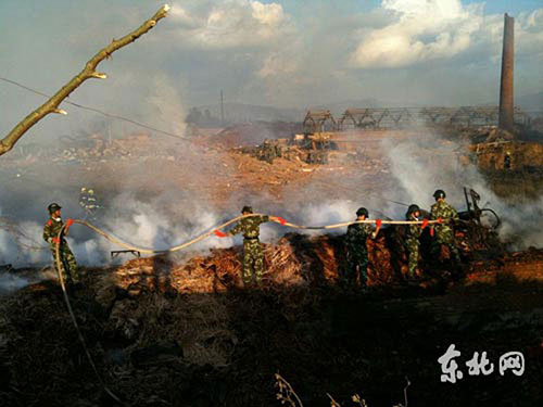 组图：直击黑龙江伊春一鞭炮厂发生爆炸