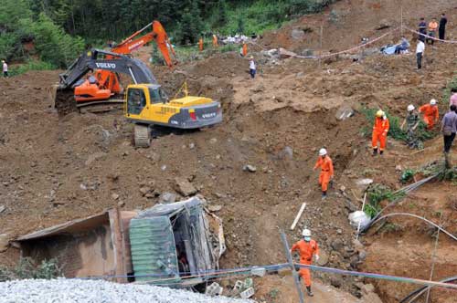 组图：全州山体泥石流灾害救援现场直击