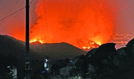 重庆森林山火过火300余亩 2400人救援/图