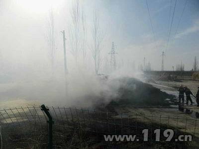 5000余吨麦草突发大火 消防成功扑救[图]