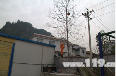 湖北建始消防革新便携式喷火灭蜂器