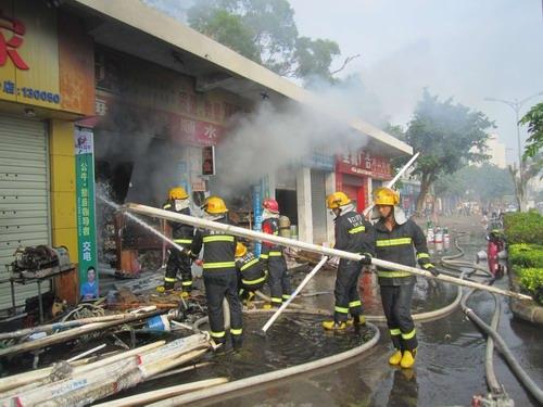 海口南沙路一商铺着火 消防救出14只狗