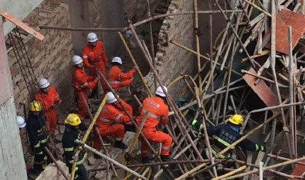 文山在建工地脚手架垮塌 遇难人数升至7人