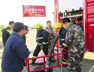 武清首个消防取水码头竣工 消防绿化两不误