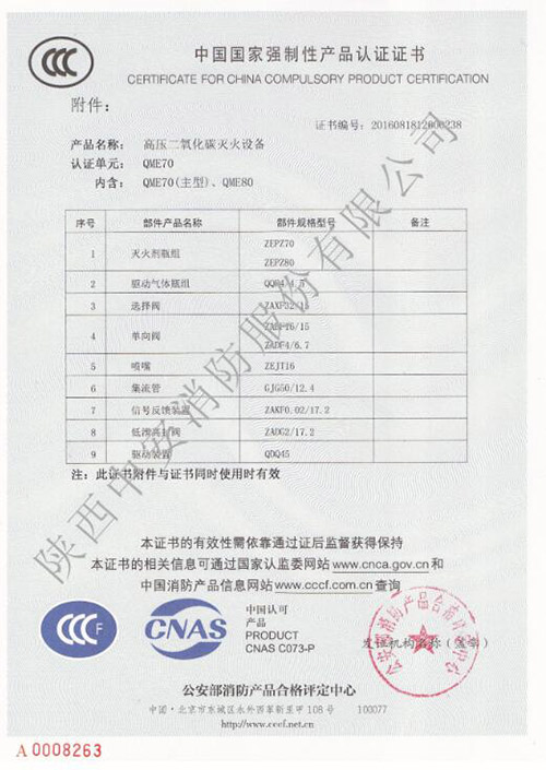 陕西中安消防柜式七氟丙烷设备等四项产品荣获3C