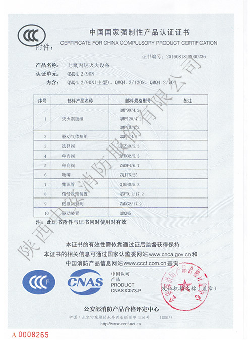 陕西中安消防柜式七氟丙烷设备等四项产品荣获3C