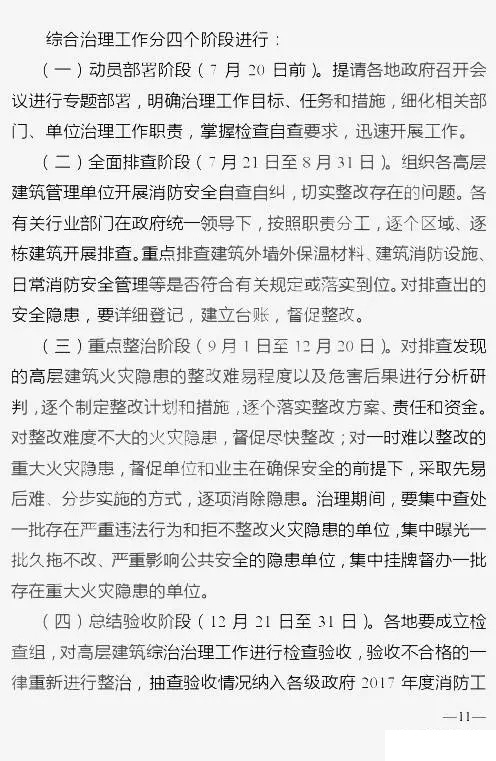 六部委联合发布《高层建筑消防安全综合治理工作方案》