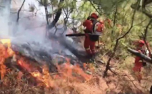 四川凉山冕宁发生森林火灾 扑救工作正在进行