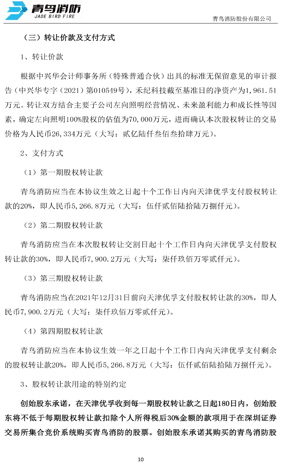 青鸟消防:关于公司对外投资的公告