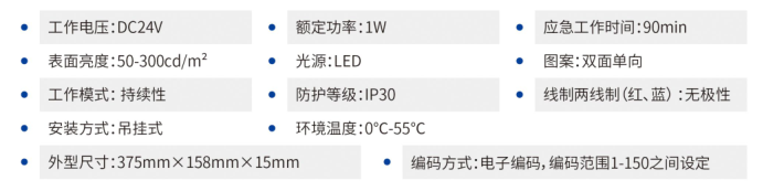 盛光鼎迅|集中电源集中控制型消防应急标志灯具(吊挂式)标志灯具(双面单向指示)ZG-BL JC -2LEII1W-141