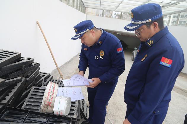 奉节消防抽查在建工地消防产品质量