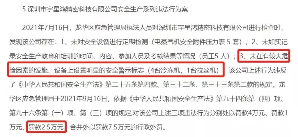 未设置安全警示标志，处罚4.8万！