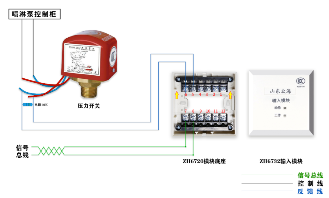 众海消防二线制火灾报警系统接线图