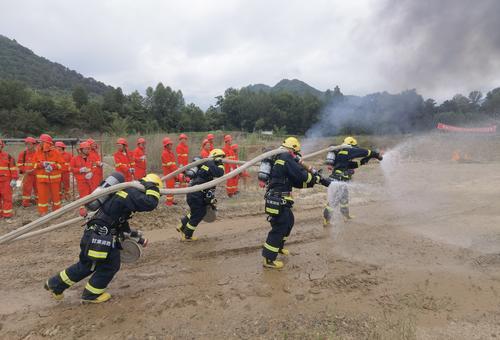 甘肃两当县举行“平安林区”建设 森林火灾处置联合演练