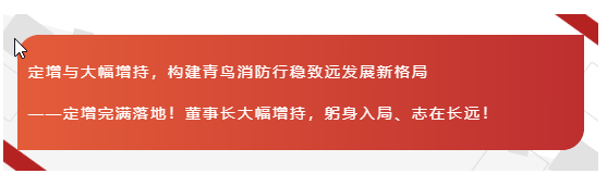 定增与大幅增持，构建青鸟消防行稳致远发展新格局