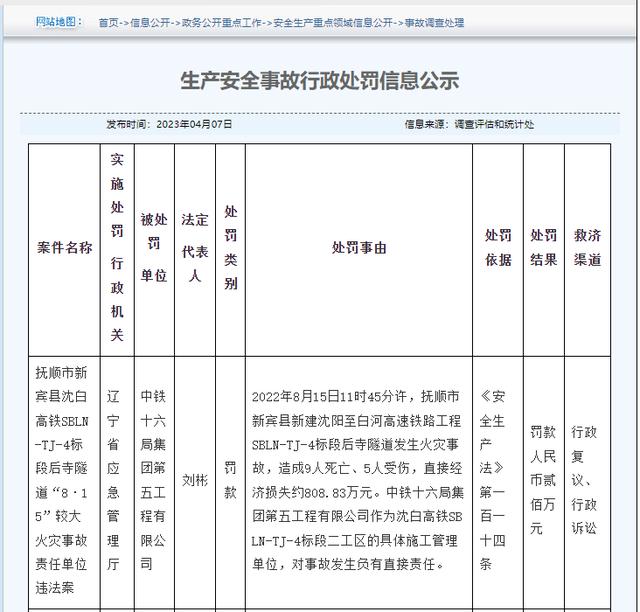 辽宁披露一起致9死5伤火灾事故