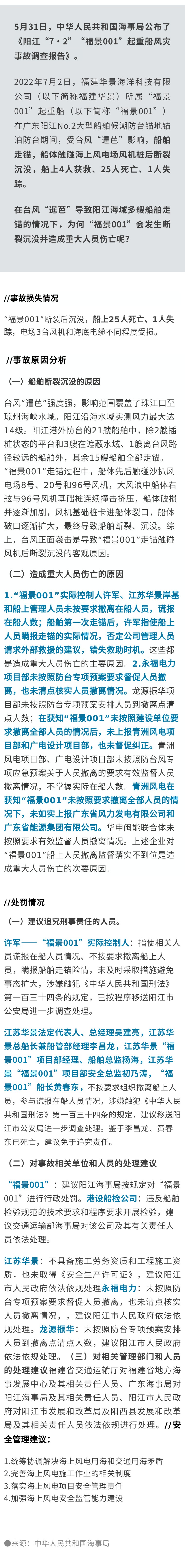 天灾还是人祸？致25人死亡的“福景 001”起重船风灾事故调查报告公布