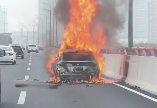 突发！上海高架陷入火海，一轿车猛烈燃烧，引燃护栏